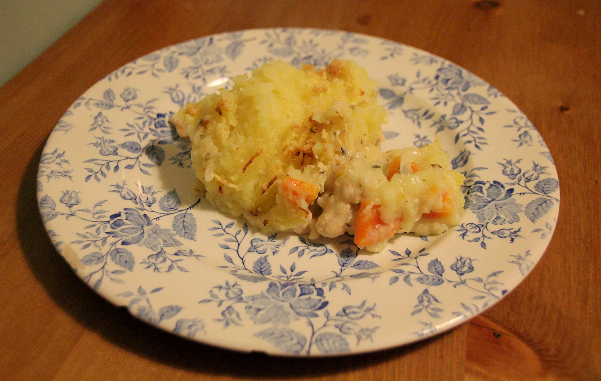 Fish pie is served