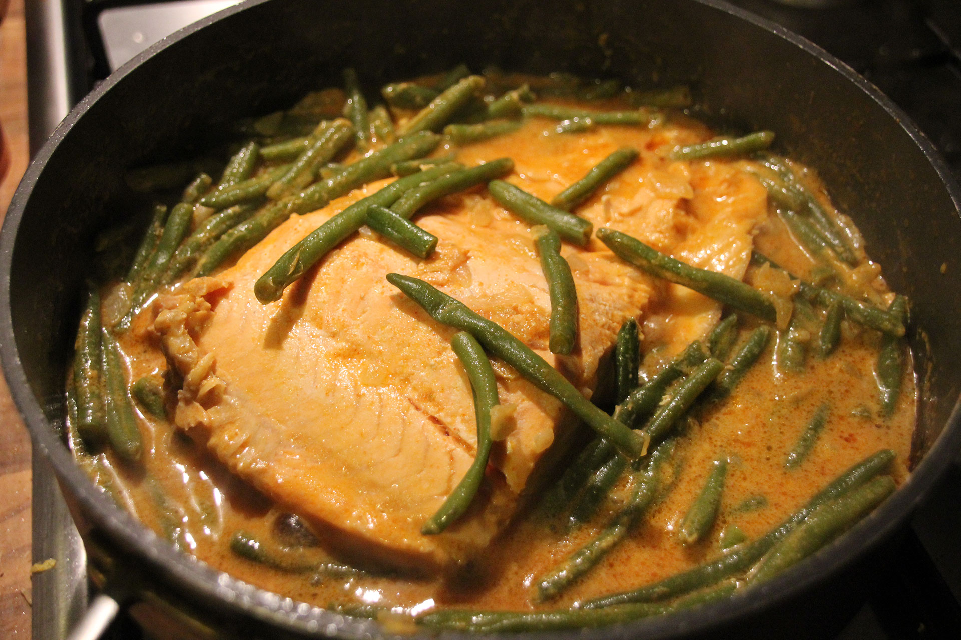 Jimmy's red thai salmon curry