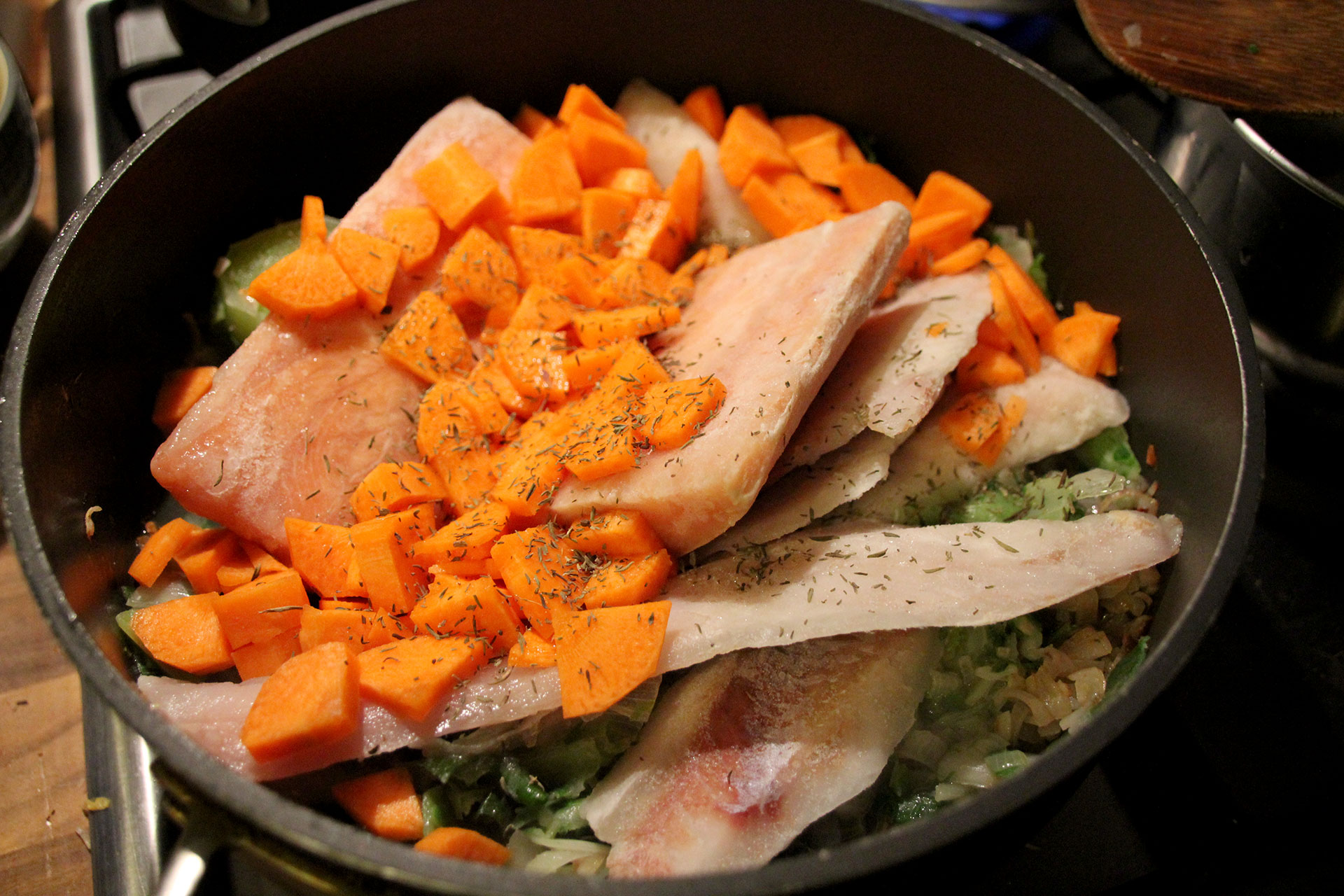 Mixed fish pie ingredients