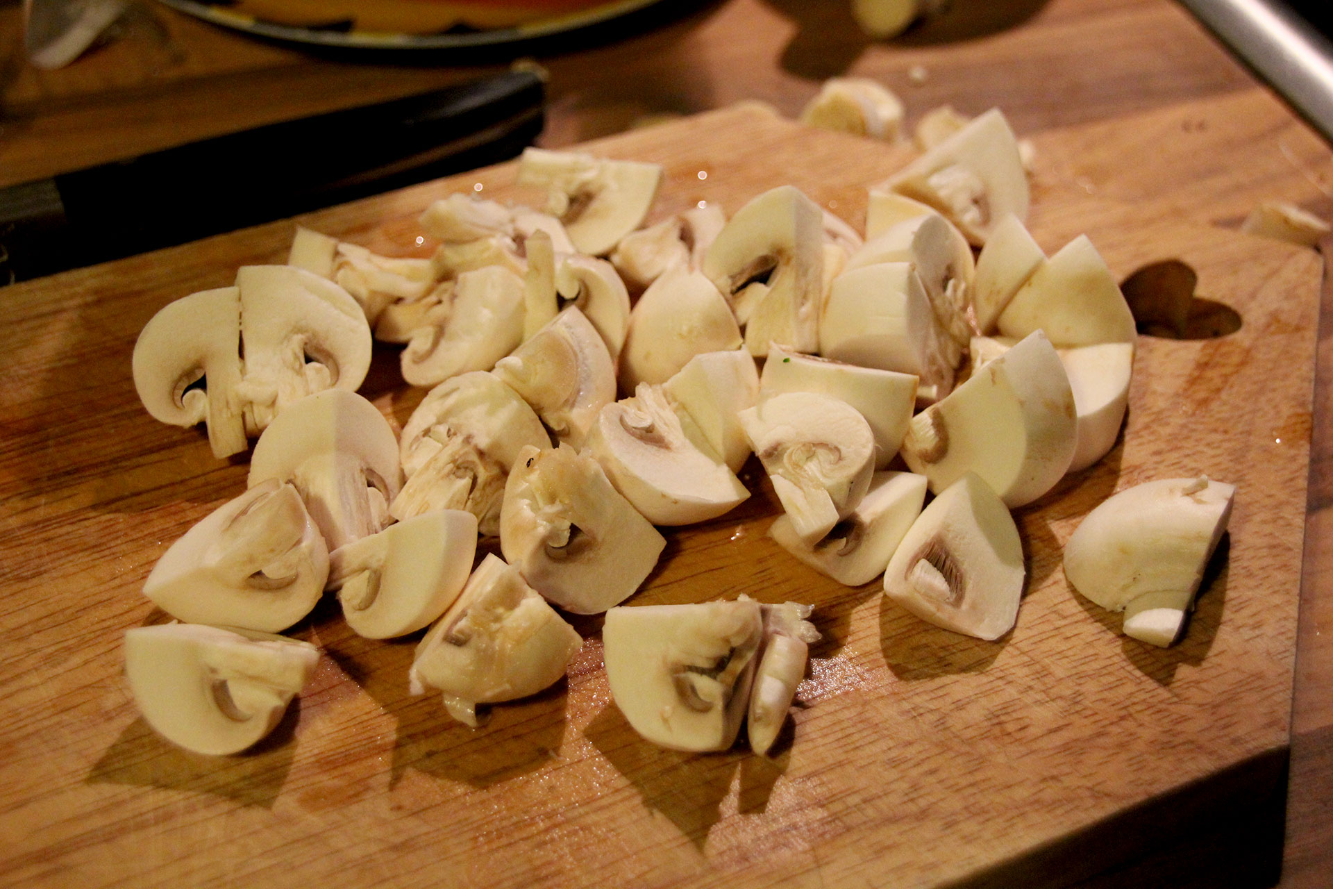 Quartered Mushrooms