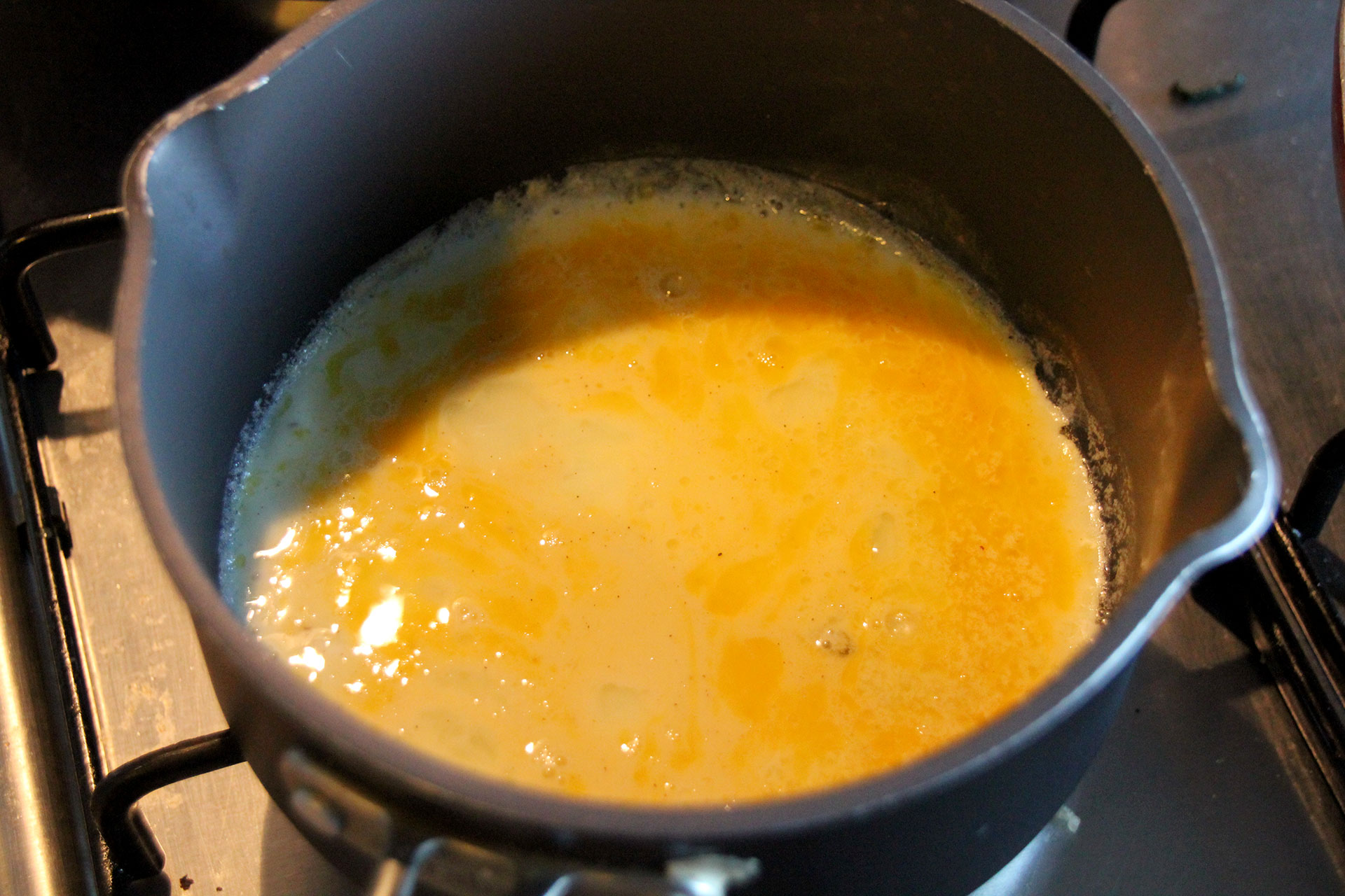 Scrambled eggs cooking