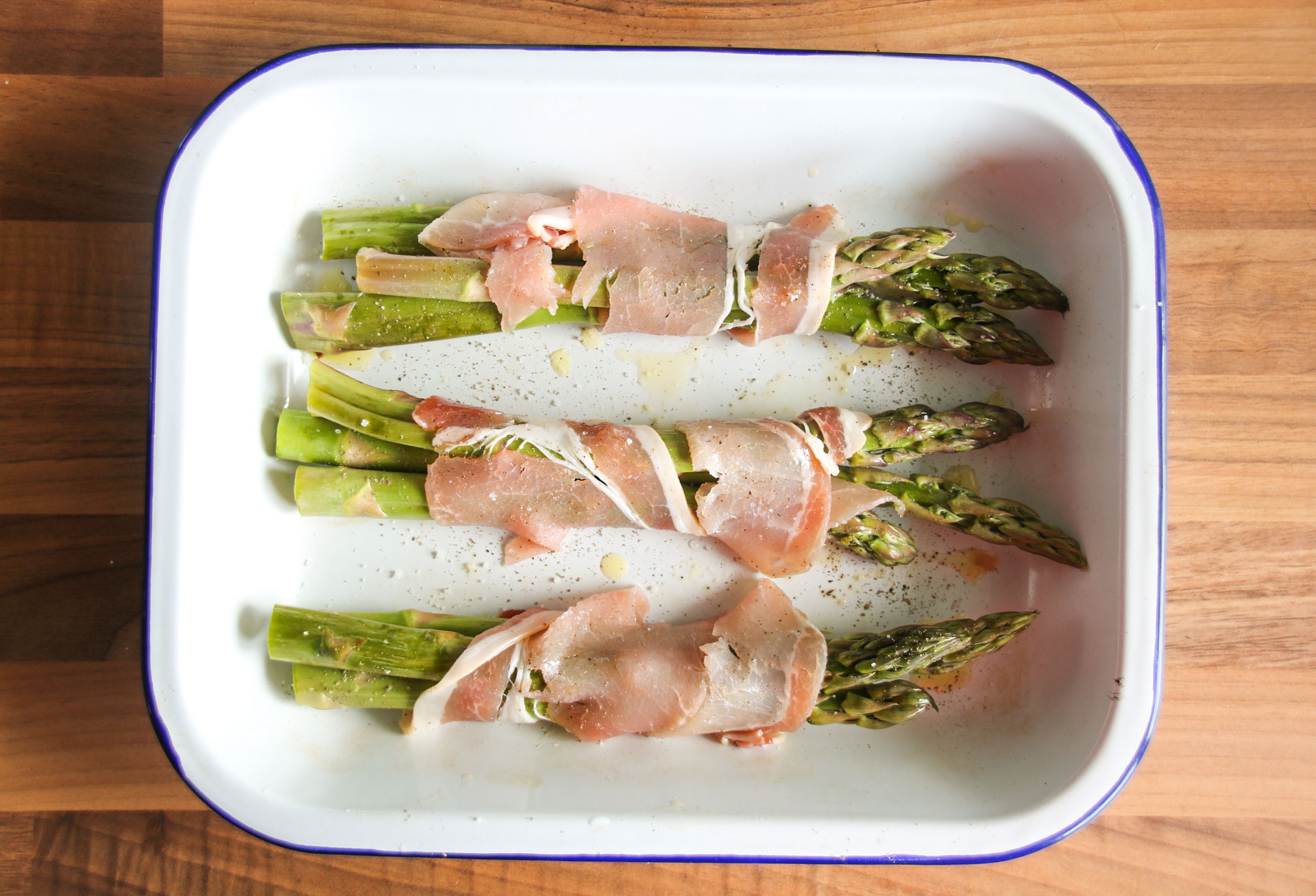 Raw Asparagus WrappedI nBacon